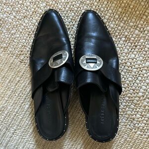 Freda Salvador mules with silver buckle